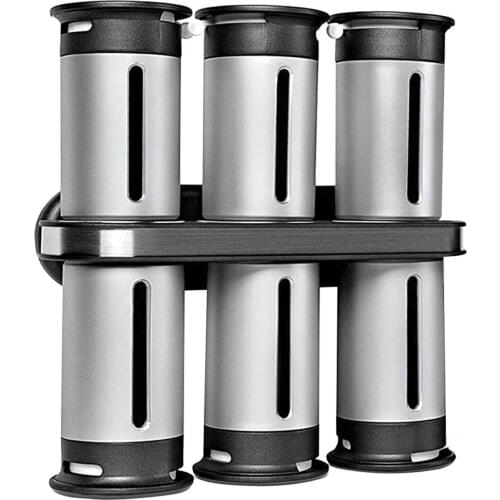 New Wall-hanging Magnetic Spice Rack With 6 Canisters Seasoning Bottle Pepper Storage Favor Of Elefants For Kitchen Dropshipping