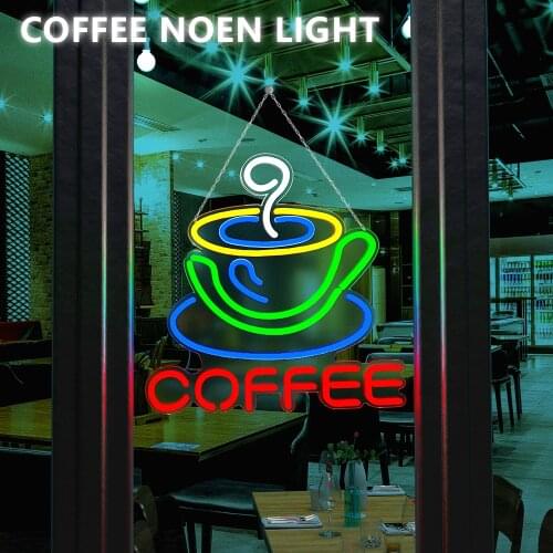 Custom Neon Light Sign LED Lamp Coffee Shop Cafe Sign Bar Store Cup Logo Handmade Indoor Business Advertisement Night Lamp