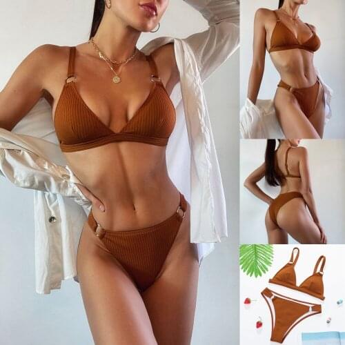 Casual Womens Swimsuit Classics Bikinis Set Fashion Low Waist Thong Bikini Leisure Women Bathing Suits Brazilian Beach Swimwear
