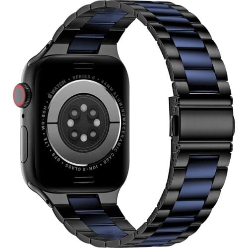 Compatible for Apple Watch se Band series 6 5 4 3 44mm 40mm 42mm 38mm Slim Stainless Steel Link Bracelet for iWatch se strap