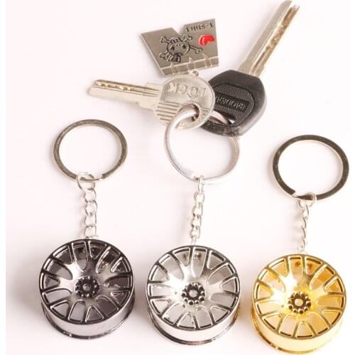 Luxury Creative Wheel Rim Model Key Chain Zinc Alloy Car Personality Keyring Wheel Hub Key Chains Key Rings Car Accessories