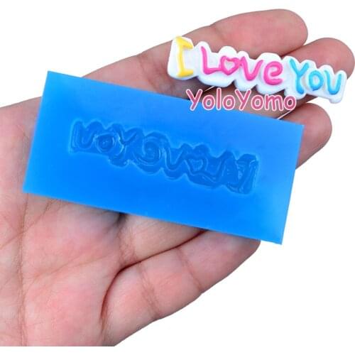 PYL733 46.6mm x 10.6mm I LOVE YOU Silicone Mold Fondant Cake Decoration Candy Resin Clay Earrings Necklace Craft Soap Candle
