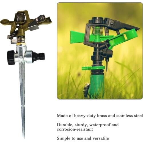 Adjustable Mode 1/2 Inch Garden Water Impact Sprinkler Heavy-duty Sprinkler With Nozzle For Garden Lawn And Lawn Irrigation