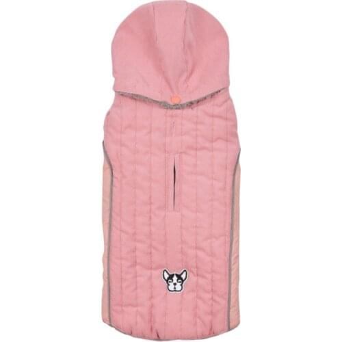 Dog Warm Hoodie Without Sleeves Autumn Winter Thicking Flannel Coat Detachable Hat Reflective Velcro Design Jacket Newest