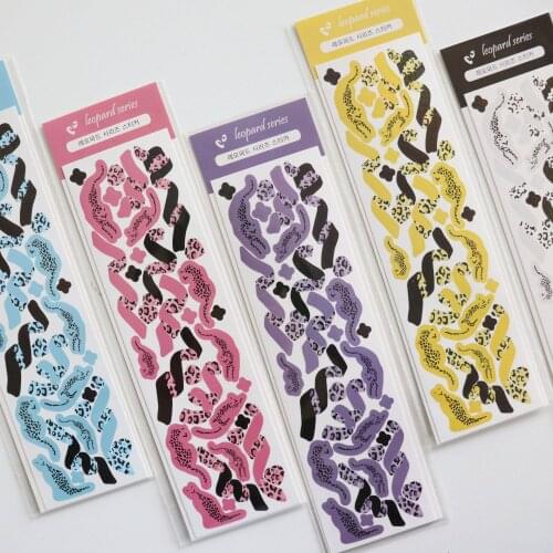 Korean leopard print laser ribbon sticker star chasing small card material decorative sticker