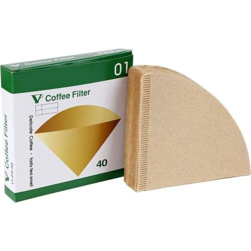 V Type Natural Coffee Filter Paper Coffee Powder V01 log Filter Paper Wooden Drip Unbleached Coffee Pot Filter Paper