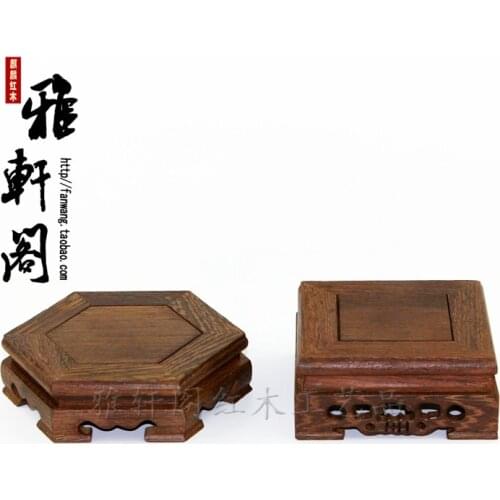 Wenge hexagonal square cup pad teapot base mahogany wood decoration trays