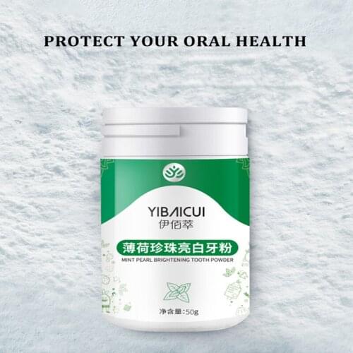 50g pearl bright tooth whitening powder cleaning teeth tea/coffee/tobacco plaque stain removal mint whitening tooth paste powder
