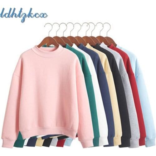 Casual Hoodie Women White Gray Plus Size Sweatshirt 2019 Autumn Korean Hoodies Winter Plus Velvet Long Sleeve Loose Hoodies CX10