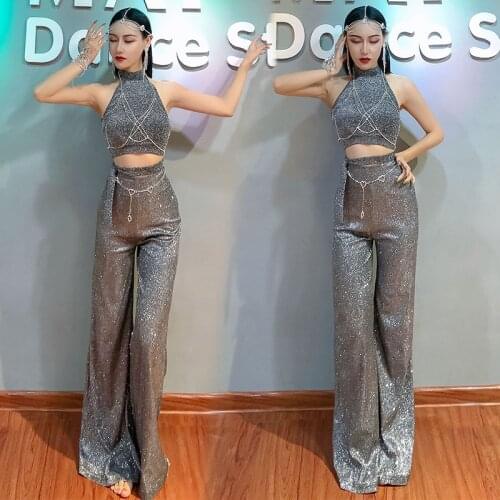 Female Singer Shiny Silver Suit Nightclub Party DSDJ Performance Clothes Cheerleader Street Dance Female Team Costume DWY4806
