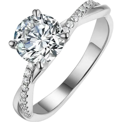 Women 925 Gold Silver Ring White Rhinestone Wedding Jewelry Rings Size 5-11 Women Bridal Charm Party Bijou Jewelry Gift