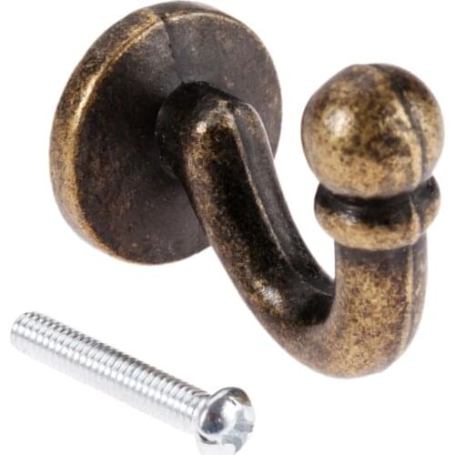 1pc Antique Bronze Wall Hooks Clothes Hat Bathroom Apartments Hook Hanger With Screws Furniture Hardware 37*24mm