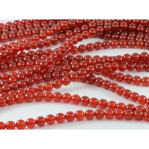 100% Natural Red Carnelian Agat e Beads 4mm 6mm 8mm 10mm 12mm Smooth Round Beads,Gem Stone Loose Beads For jewelry,1string 15.5"
