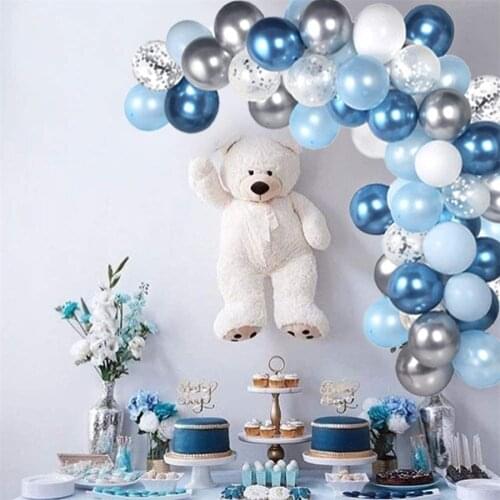 107pc Blue Balloon Arch Garland Kit Blue and Silver Balloons Navy Royal For Birthday Balloon Wedding Party Decorations Supplies