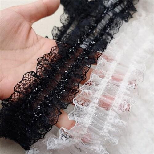 3 yards 5 cm Soft Elastic Lace Ribbon for Diy Gift Box Packaging Decoration Hat Garment Accessories