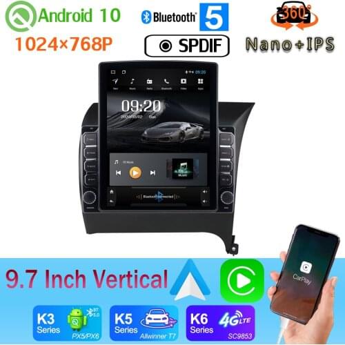 9.7" Vertical Tesla PX6 4+64G 360 Camera Android 10.0 Radio CarPlay Car Media GPS For Kia K3 Cerato 3 YD Forte 2013-2017 4G WiFi
