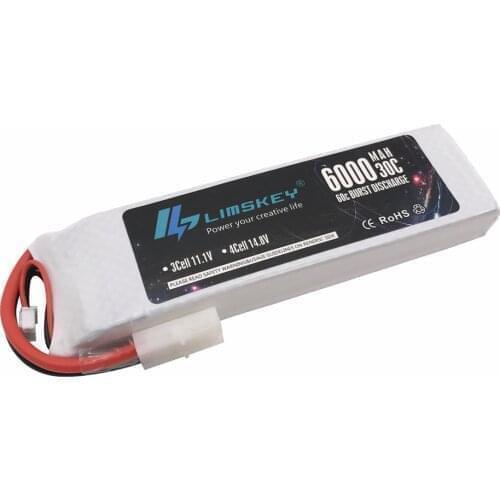 Limskey RC Lipo 2S Battery 7.4V 6000mAh 30C MAX 60C For Traxxas Slash Emaxx RC 1/10 Car Truck Drone Helicopter