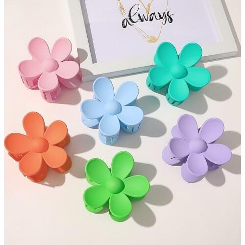 Hair Accessories Hair Claw Frosted Hair Clip Flower Hairpins Spring Candy Plastic Hairgrips Cute Headwear Barrettes Hair Claws
