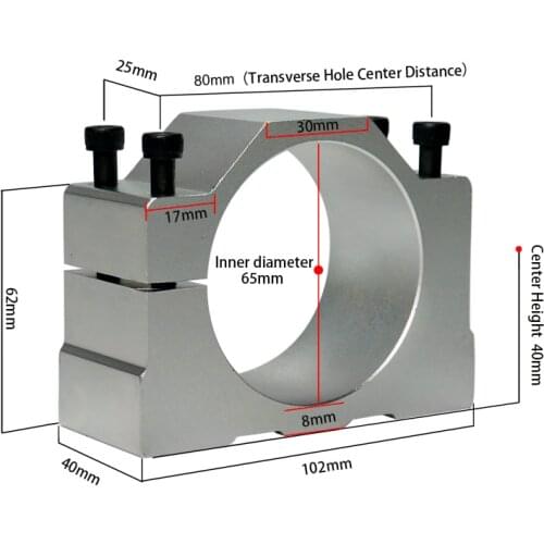 52mm 57mm 65mm 80mm Aluminum CNC Spindle Motor Bracket Clamp CNC Router Motor Holder with 4pcs Screw