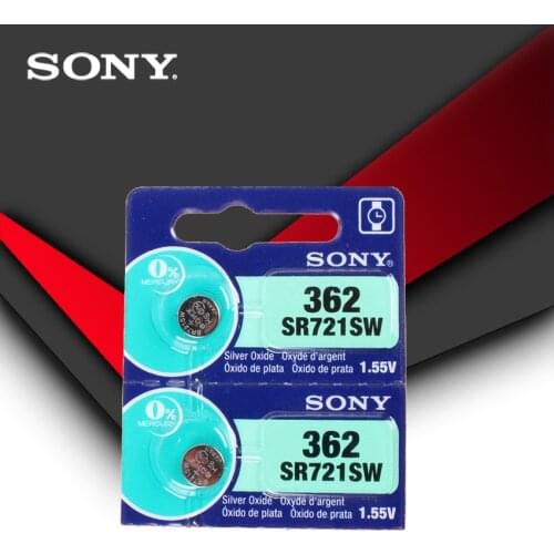2pc Sony 100% Original 362 SR721SW V362 GP62 AG1 1.55V Silver Oxide Watch Battery SR721SW 362 Button Coin Cell MADE IN JAPAN