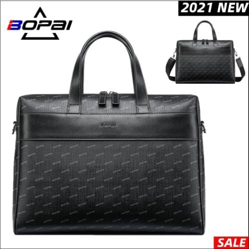 BOPAI Men's Leather Briefcases