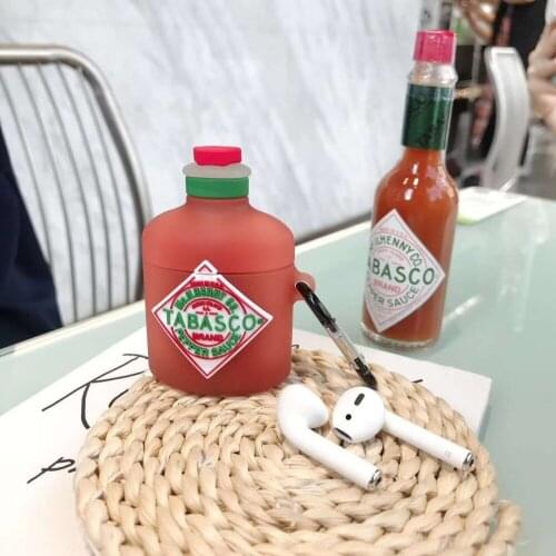 Brand mcilhenny Tabasco pepper sauce case for AirPods 1 2 pro charging box Soft silicone anti fall earphone protect cover funda