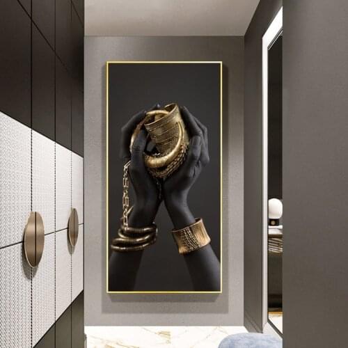 Black Hands Holding Jewelry Canvas Art Posters And Prints African Art Canvas Paintings On the Wall Art Pictures For Living Room