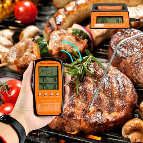 Digital BBQ Dual Probe Thermometer Wireless Kitchen Oven Food Cooking Grill Smoker Meat Thermometer Meter Gauge Tool