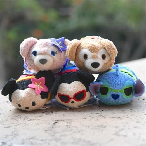 DISNEY TSUM TSUM Aulani Hawaii Series Stuffed Plush Toys Soft Kawaii Mickey Mouse Stitch Plush Pendant Dolls Gifts for Kids