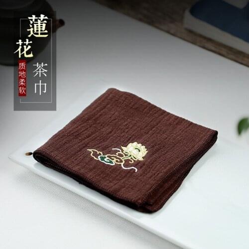 Two 】 practical absorbent cotton pure color thickening high-grade kung fu tea set a pot of cloth lotus tea towel