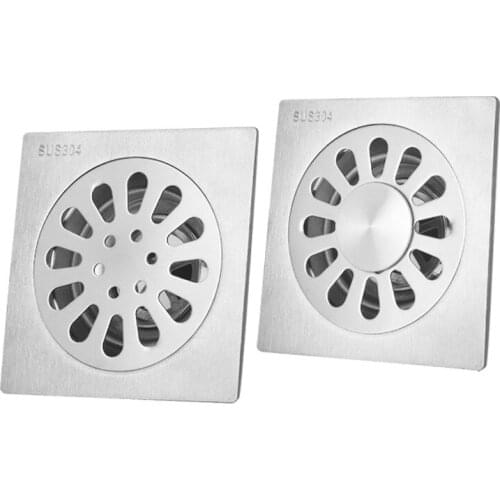 Hair Filter Bathroom Washing Machine Drain Self-Sealing Square Deodorant Floor Drain 304 Stainless Steel Floor Drain