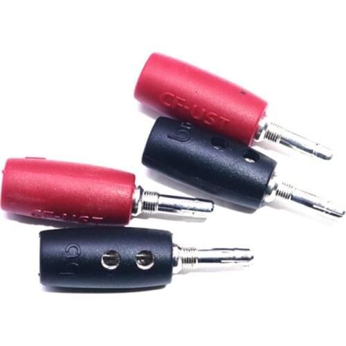 Hi-end 4ps Audio silver plated BFA Banana Connectors plugs Jack for Hifi audio AMP CD player Speaker cable