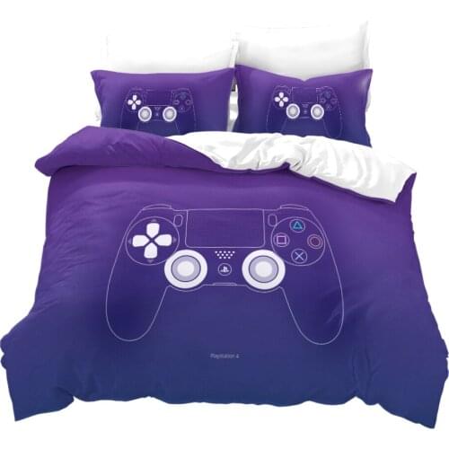 Purple New 3d Game Gamepad Printed Duvet Cover Set with Pillowcase Boys/Girls Bedclothes Twin Full Queen King Bedroom Decoration
