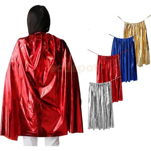 Cool Metallic Cloak Cape Halloween Party Stage Constume Fancy Ball Dress Cosplay Outfit Accessories