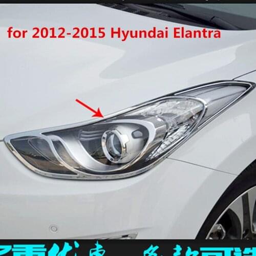ABS Chrome Front Headlight Lamp Cover for 2012-2015 Hyundai Elantra Car styling