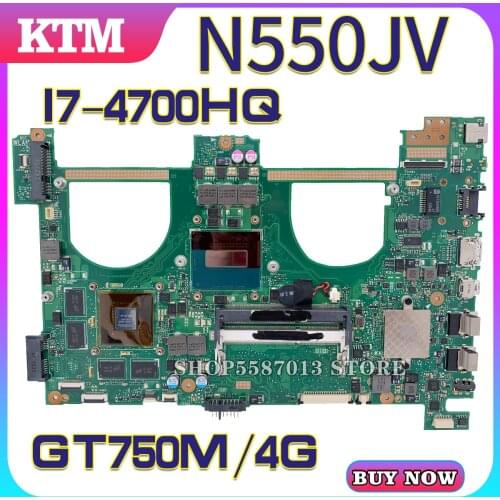 KEFU Motherboards N550J Laptop motherboard for ASUS N550JV N550JK N550JX G550J G550JK G550JX original mainboard 100% Tested