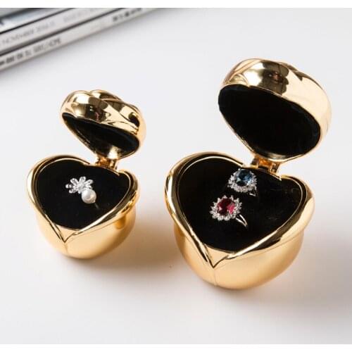 Metal Courtship-Marriage Ring Box European Retro Creative Rose Wedding Jewelry High-end Receiving Jewelry Box