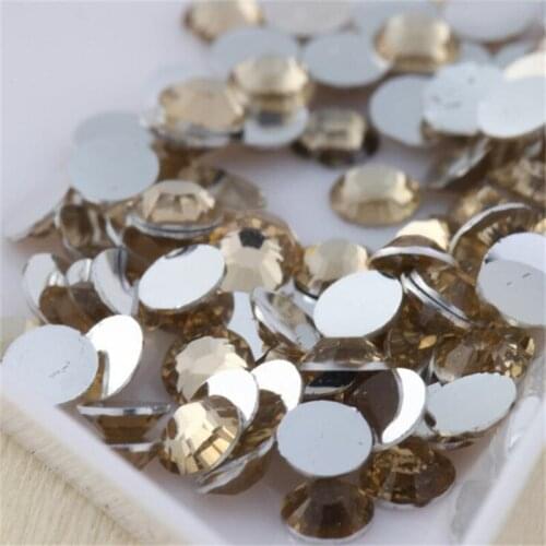 MHS.SUN 2-12MM Round Acrylic Rhinestones Lt Coffee Flatback Rhinestone DIY Loose Acrylic Beads For Costume Jewelry Accessories