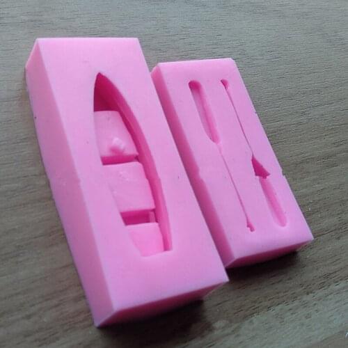 Cute Ship Boat Oars Pendant Silicone Resin Casting Mold 3D Sail Boat Mold Tools D0AD