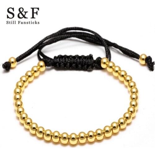 Anil Arjandas Men Jewelry 4mm Gold Bead Strand Bracelets for women Bracelet homme pulseira masculina bileklik Charms wristband