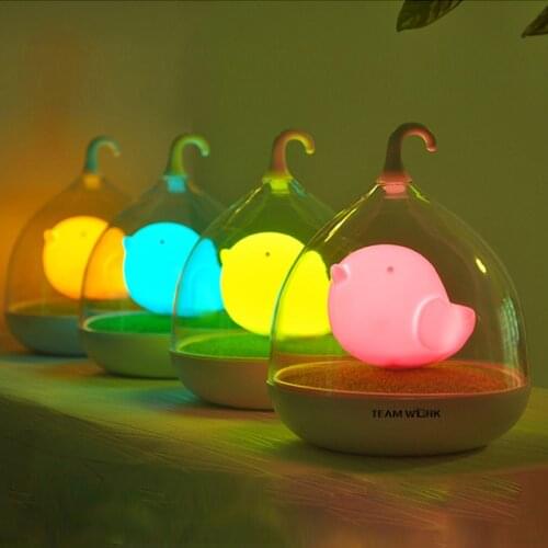 Strange Bird Night Light Creative Birdcage Night Lamp Touch Charging Dimming Desk Lamps LED Table Lamp Cute Lamparas For Bedroom