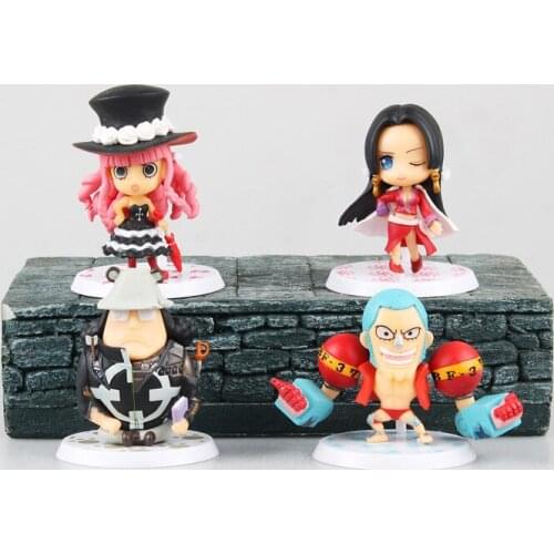 NEW 4pcs/lot 5-8CMpvc Japanese anime figure one piece Q version Roronoa Zoro luffyaction figure collectible model toys