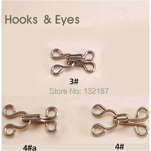 Wholesale 150pairs/lot metal brass bra underwear hooks eyes pant skirt hook / eye silver nickle free shipping HE-015