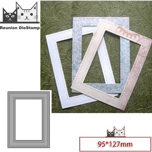 Reunion New Design Craft Metal Die Cuts Rectangular border Cutting Die Scrapbooking Album DIY Paper Card Embossing Stencils
