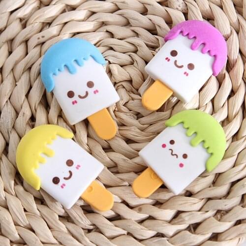 Ice Cream 4 Colors Rubber Eraser Art School Supplies Office Stationery Novelty Creative Pencil Correction Supplies