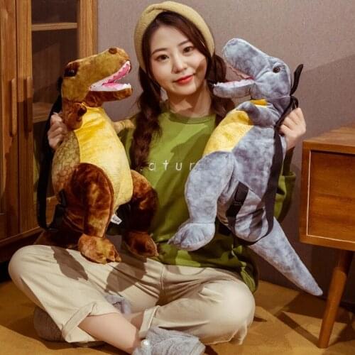 New Simulation Lifelike Dinosaur Backpack Plush Toy Stuffed Animal Tyrannosaurus Bag Adults Kids Cute Gifts Boy Creative Bags