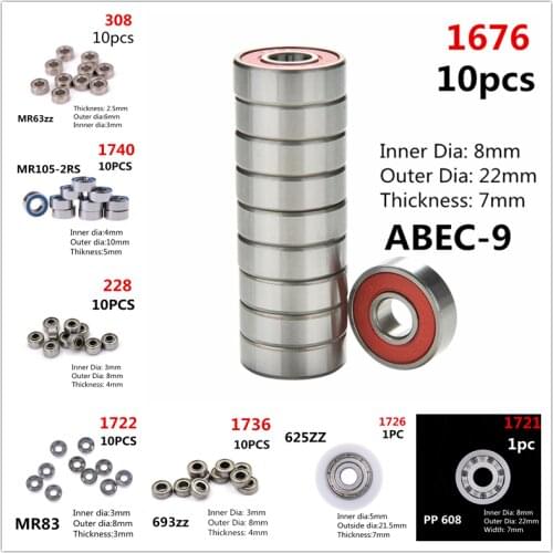 1pc OR 10PCS Roller Ball Bearings High Speed Seat Miniature Bearing Steel Shafts MR105-2RS 693zz625ZZ MR83 608 MrR63zz MR105-2RS