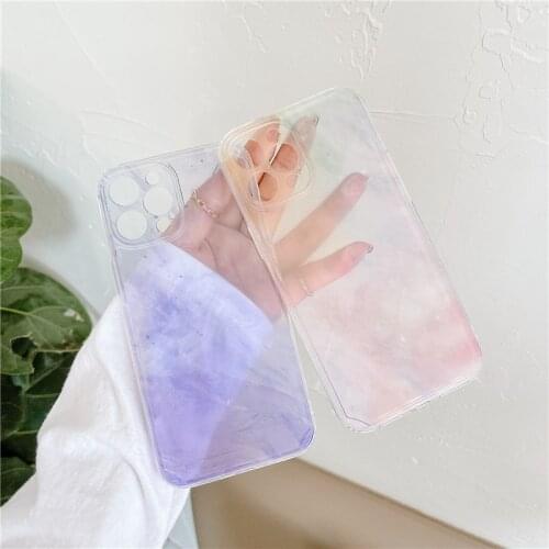 ZUIDID Luxury Bling Watercolor Phone Case For iPhone 12 Pro 11 XS MAX X XR SE20 7 8Plus Colorful Gradient Clear Soft Cover Coque