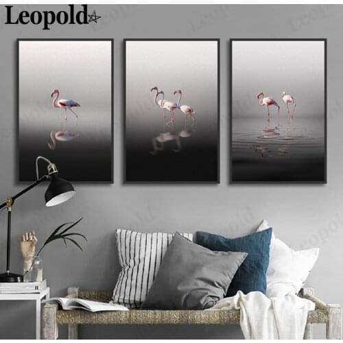 Nordic Animal Canvas Decoration Poster Flamingo Black and White Painting Wall Art Modern Home Living Room Decoration Painting