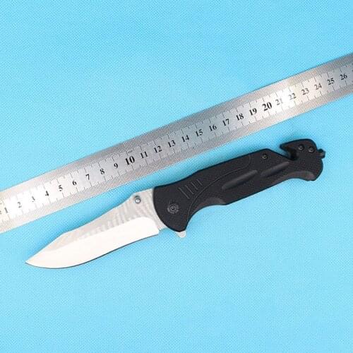 Freewolf Survival Tactical Folding Knife 440C Satin Finish Drop Point Blade Black G10 Handle EDC Pocket Knives H0154